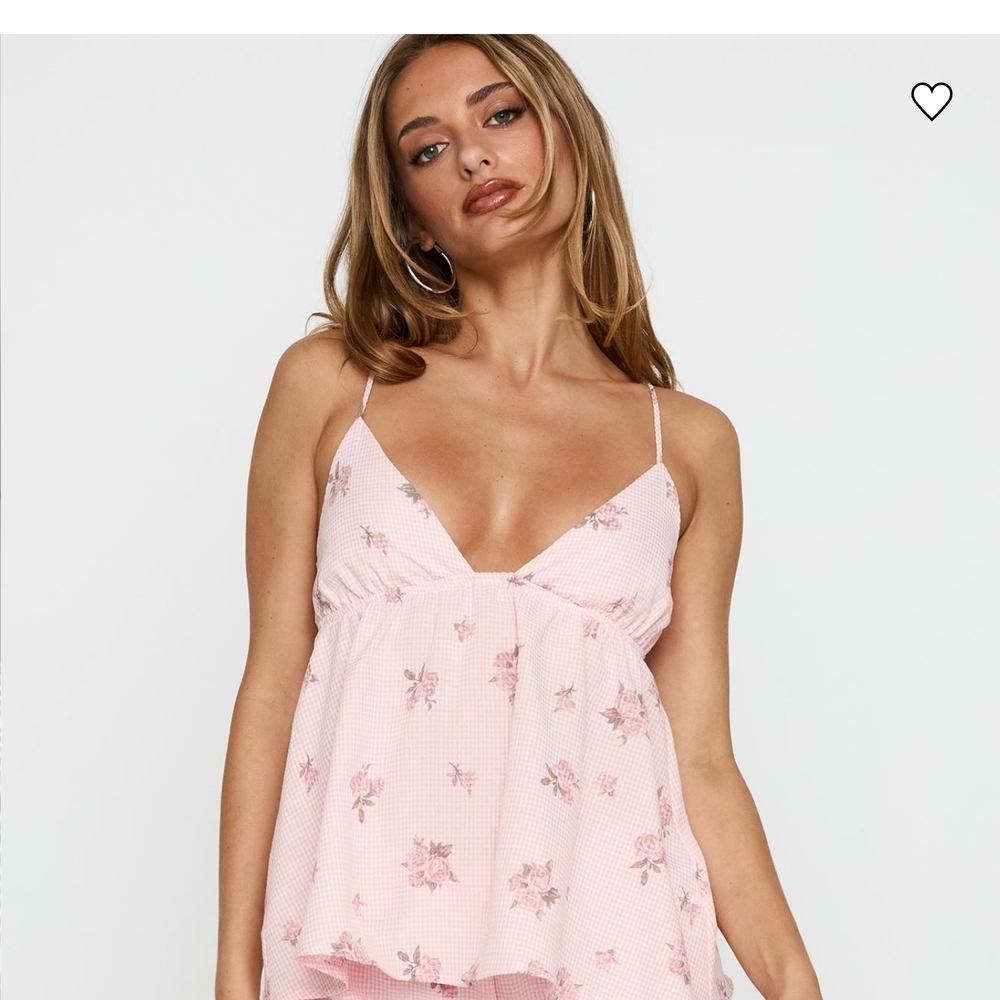 Princess Polly Light Pink Floral Crop Top